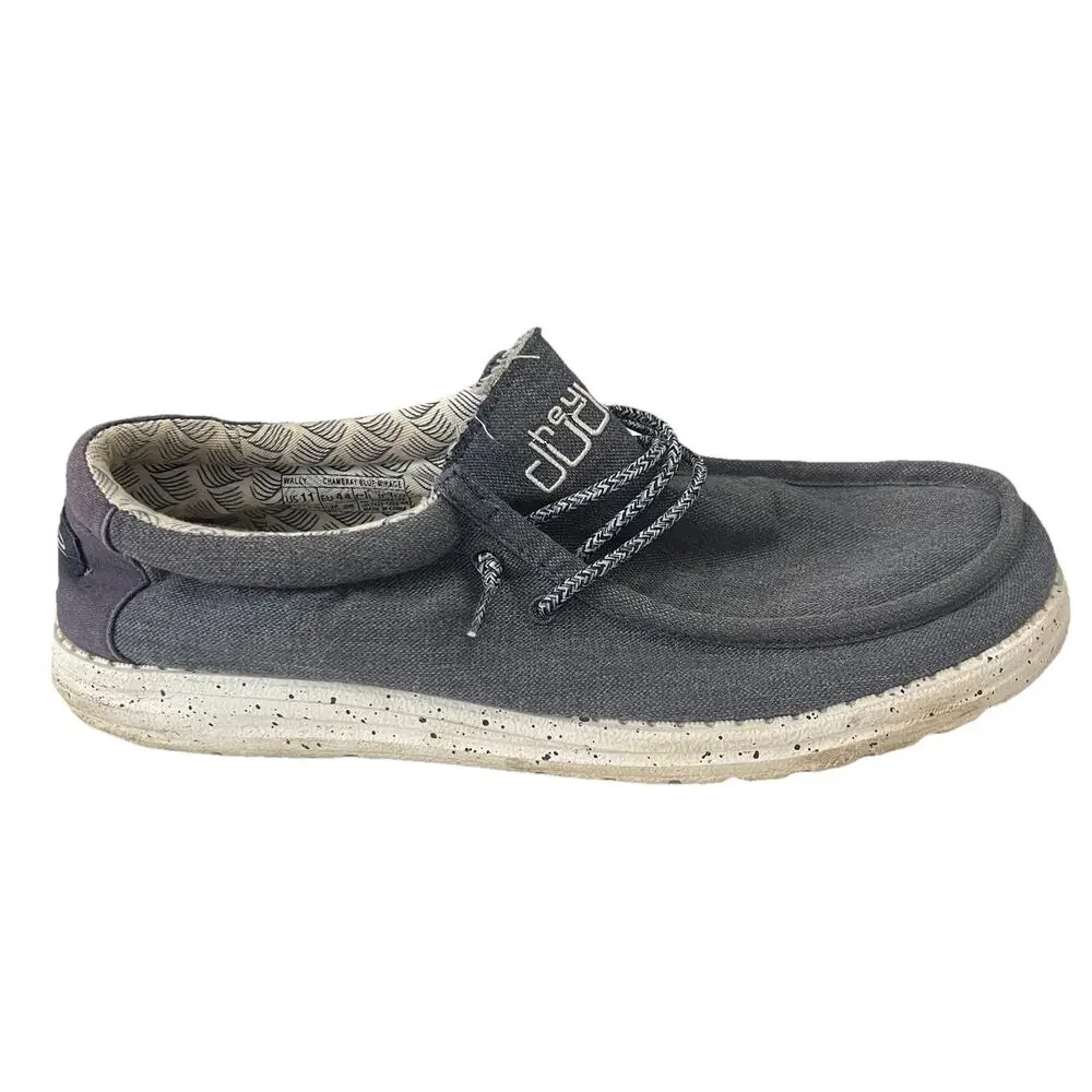 Hey Dude Wally Chambray Blue Mirage Mens Casual Shoes US 11 EU 44 Lightweight